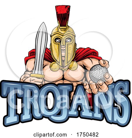 Trojan Spartan Golf Sports Mascot by AtStockIllustration