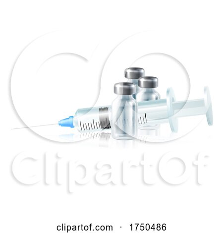 Injection Syringe Medicine Vials Medical Vaccine by AtStockIllustration