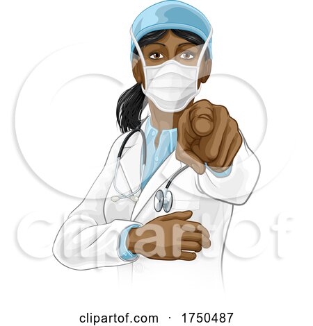 Doctor Woman Needs You Pointing by AtStockIllustration