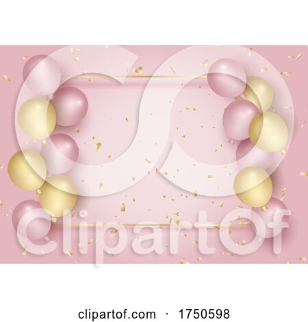 Celebration Frame with Confetti and Balloons by KJ Pargeter