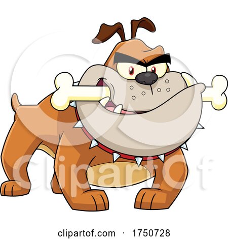 Cartoon Bulldog with a Bone by Hit Toon