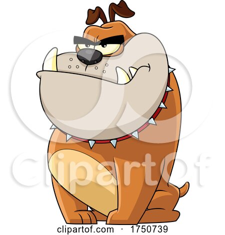 Cartoon Bulldog Sitting by Hit Toon