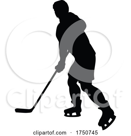 Ice Hockey Player Silhouette by AtStockIllustration