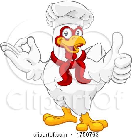 Chef Chicken Rooster Cockerel Perfect Cartoon by AtStockIllustration