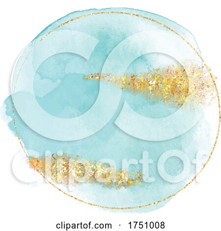 Blue and Gold Watercolor Circle Logo Design by KJ Pargeter