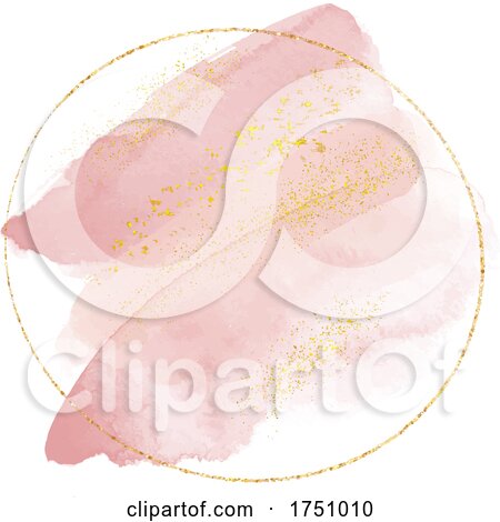 Pink and Gold Watercolor Circle Logo Design by KJ Pargeter