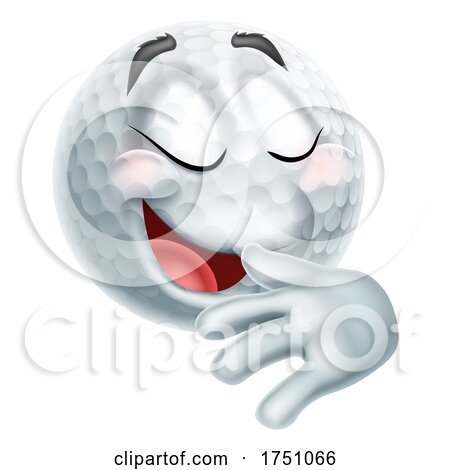 Proud Pleased Golf Ball Emoticon Emoji Icon by AtStockIllustration