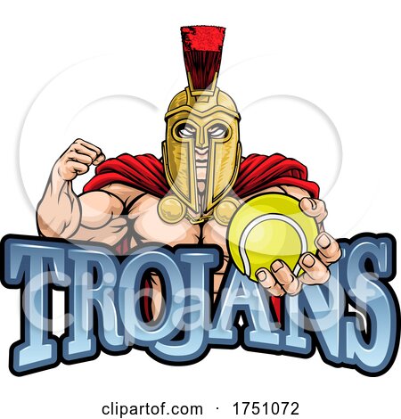 Trojan Tennis Sports Mascot by AtStockIllustration