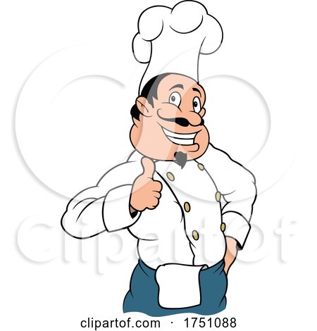 Cartoon Happy Italian Chef Giving a Thumb up by dero