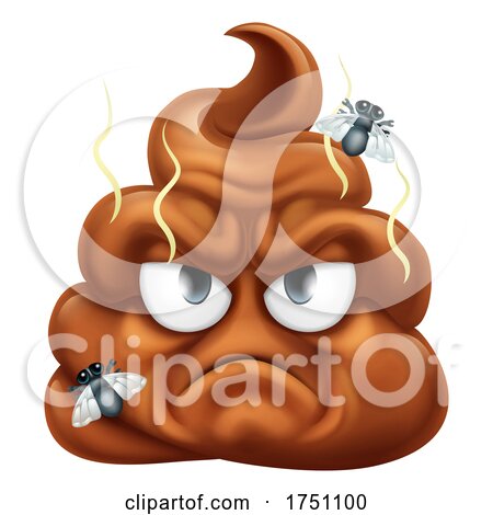 Angry Mad Dislike Hating Poop Poo Emoticon Emoji by AtStockIllustration