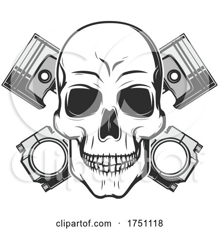 Skull and Pistons by Vector Tradition SM