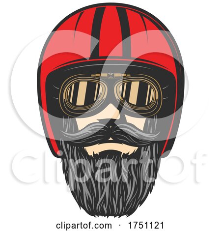 Biker Face with Helmet by Vector Tradition SM