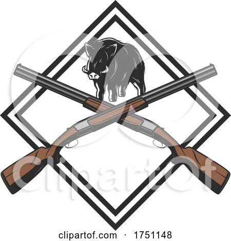 Crossed Hunting Rifles and Boar by Vector Tradition SM