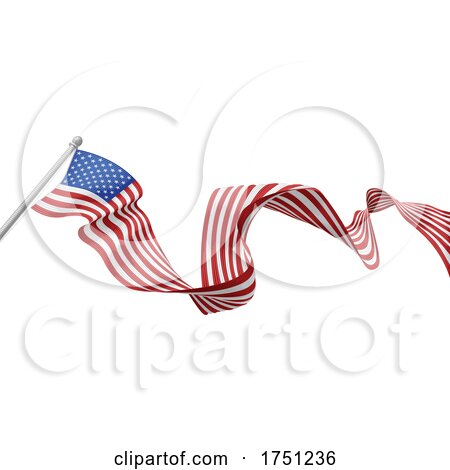American Flag Engraved Vintage Woodcut Style by AtStockIllustration