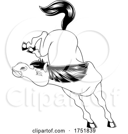 Horse Mascot Kicking by Hit Toon