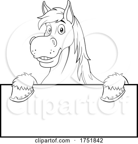 Horse Mascot over a Sign by Hit Toon