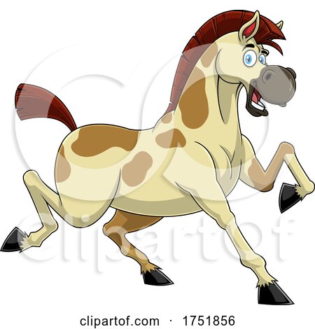 Horse Mascot Running by Hit Toon