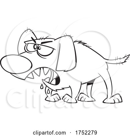 Cartoon Black and White Baskerville Hound Dog by toonaday