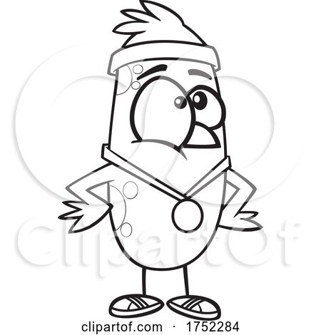 Cartoon Black and White Fit Bird by toonaday