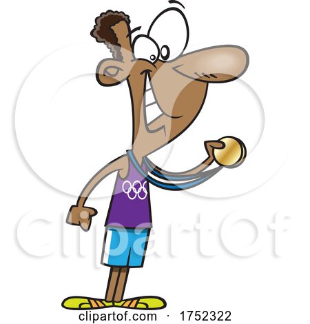 Cartoon Athlete with a Medal by toonaday