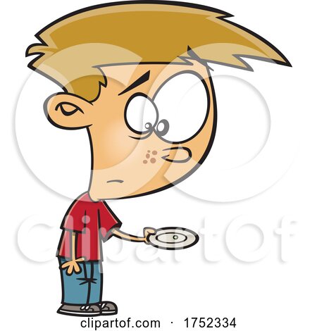 Cartoon Boy with a Scant Meal by toonaday