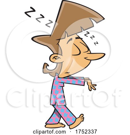 Cartoon Girl Sleep Walking by toonaday