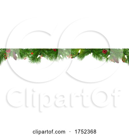 Christmas Garland with Lights Border by dero