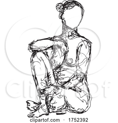 Female nude standing BW-DOODLE_3715 by patrimonio