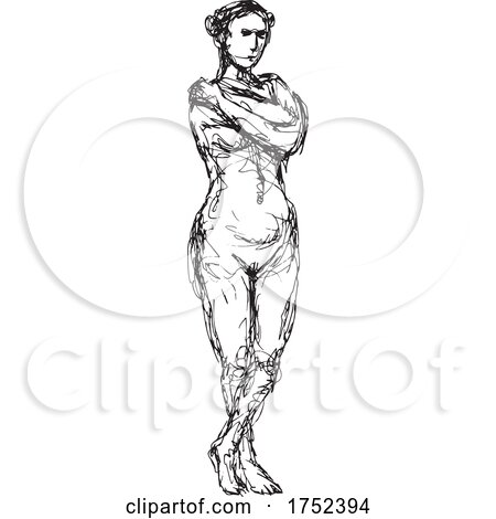 Female nude standing BW-DOODLE_3716 by patrimonio