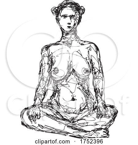 Female nude sitting BW-DOODLE_3720 by patrimonio