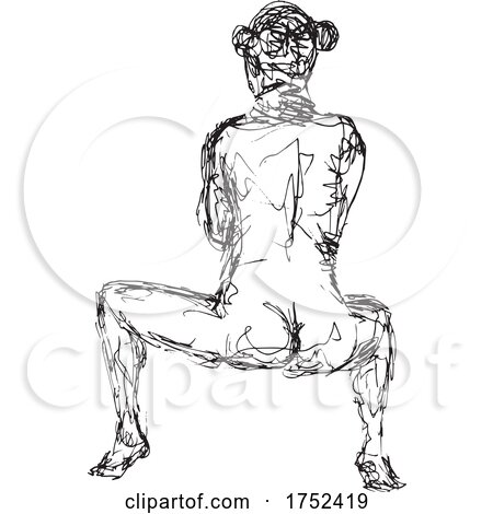 Female nude sitting BW-DOODLE_3717 by patrimonio