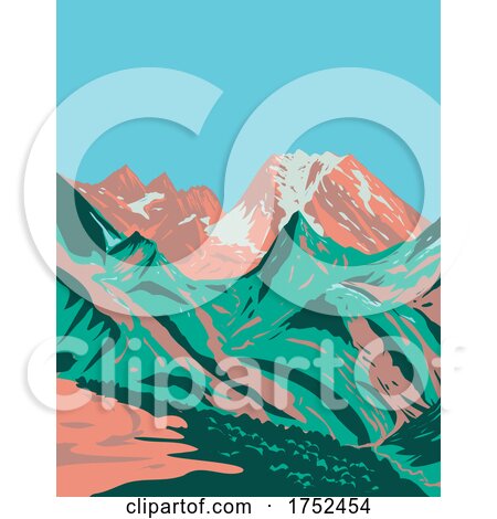 Vanoise National Park or Parc National De La Vanoise with Grande Casse near Pralognan La Vanoise Savoie France Art Deco WPA Poster Art by patrimonio