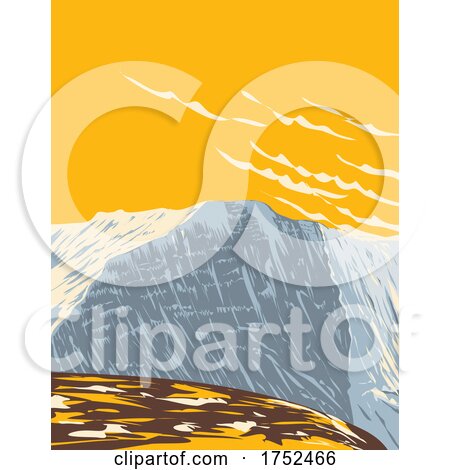Pen Y Fan in the Brecon Beacons National Park in South Wales United Kingdom UK Art Deco WPA Poster Art by patrimonio