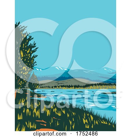 Loch Morlich Within Cairngorms National Park in Badenoch and Strathspey Area of Highland Scotland UK Art Deco WPA Poster Art by patrimonio