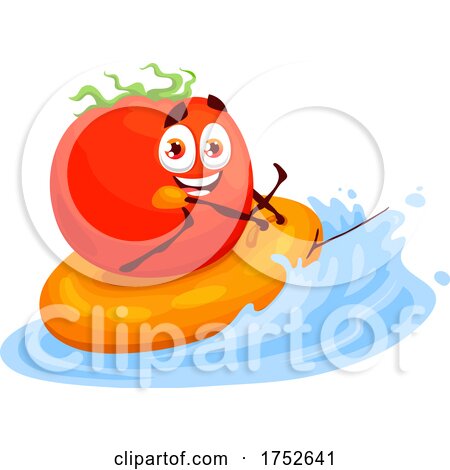 Tomato Mascot Water Tubing by Vector Tradition SM