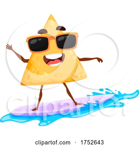 Tortilla Chip Mascot Surfing by Vector Tradition SM