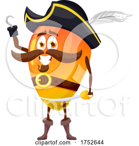 Mango Pirate Mascot by Vector Tradition SM
