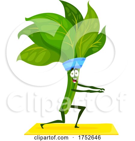 Spinach Mascot Doing Yoga by Vector Tradition SM