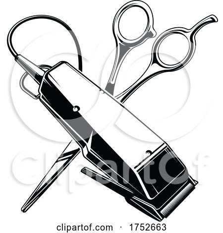 Barber Shop Clippers and Scissors by Vector Tradition SM