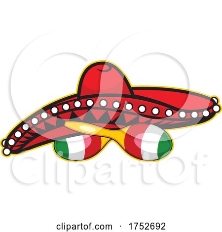 Mexican Sombrero and Maracas by Vector Tradition SM