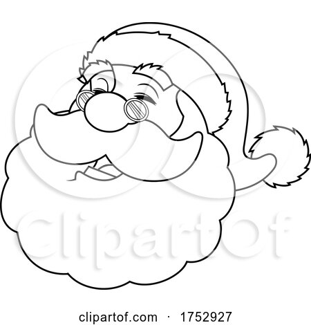 Black and White Santa Claus Face by Hit Toon