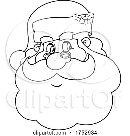 Black and White Santa Claus Face by Hit Toon