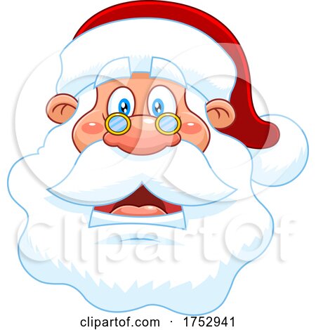 Surprised Santa Claus Face by Hit Toon