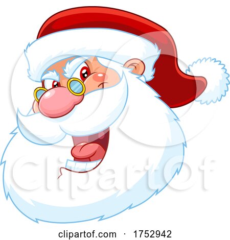 Angry Santa Claus Face by Hit Toon