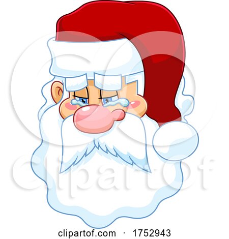 Crying Santa Claus Face by Hit Toon