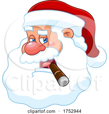Santa Claus Smoking a Cigar by Hit Toon