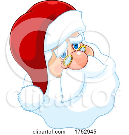 Sad Santa Claus Face by Hit Toon