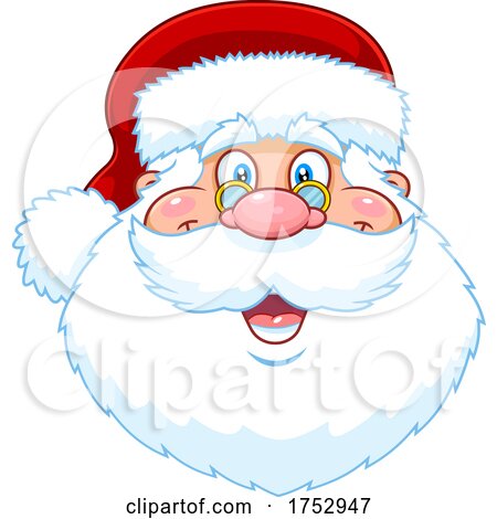 Happy Santa Claus Face by Hit Toon