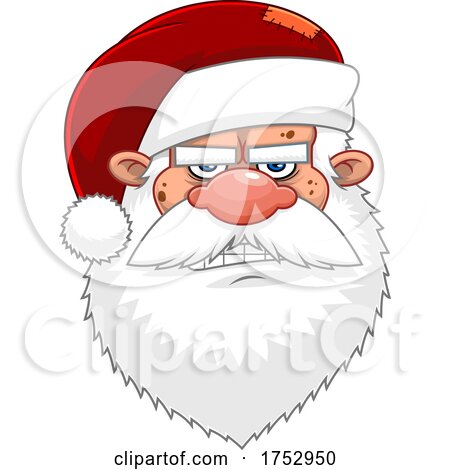 Angry Santa Claus Face by Hit Toon