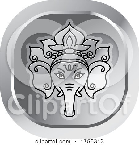 Silver Indian Elephant God Ganesha Icon by Lal Perera